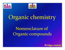 Nomenclature of Organic compounds