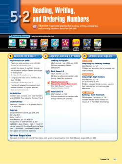 Reading, Writing, and Ordering Numbers