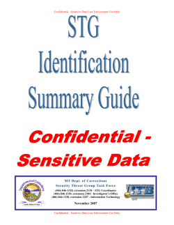 MT Dept. of Corrections Security Threat Group Task