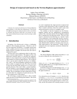 Design of reciprocal unit based on the Newton-Raphson