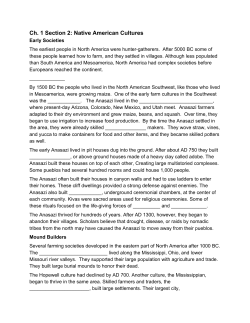 Ch. 1 Section 2: Native American Cultures
