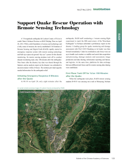 Support Quake Rescue Operation with Remote Sensing Technology