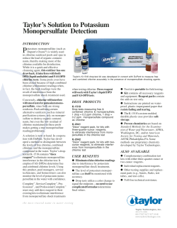 Taylor`s Solution to Potassium Monopersulfate Detection