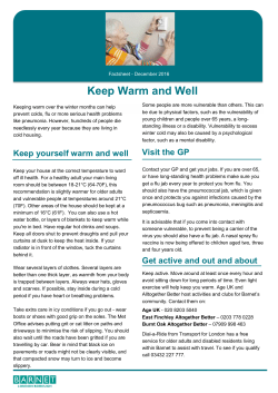 Keep Warm and Well