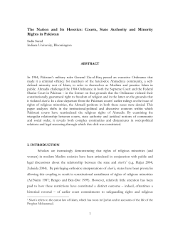 The Nation and Its Heretics: Courts, State Authority and Minority