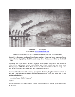 Expulsion &ndash; a 1755 Tragedy Bill Boudreau &ndash; www.billboudreau.com
