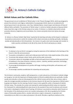British Values and Our Catholic Ethos