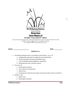 Test 4 - Food Manager Training