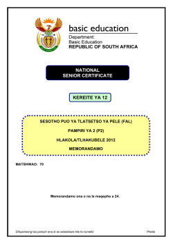 NATIONAL SENIOR CERTIFICATE KEREITE YA 12
