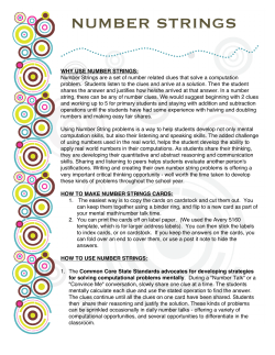 number strings - Preston County Schools