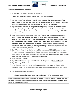 5th Grade Maze Screener Assessor Directions - grasp