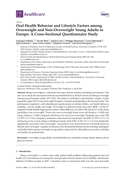 Oral Health Behavior and Lifestyle Factors among Overweight and