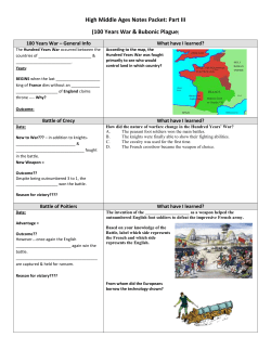 High Middle Ages Notes Packet: Part III (100 Years War