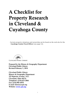 A Checklist for - Cleveland Public Library