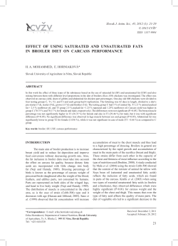 effect of using saturated and unsaturated fats in broiler