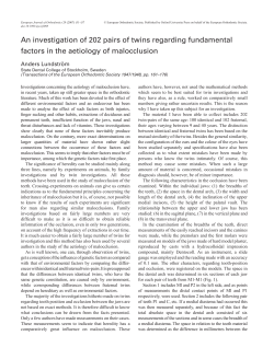 An investigation of 202 pairs of twins regarding fundamental factors