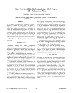 Light Field Based Digital Refocusing Using a DSLR Camera with a