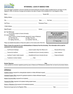 Leave of Absence/Withdrawal