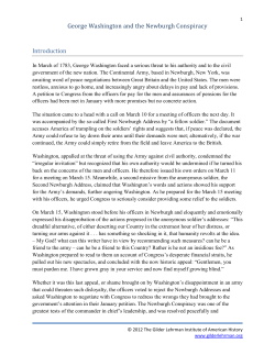George Washington and the Newburgh Conspiracy