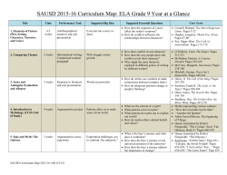 SAUSD 2015-16 Curriculum Map: ELA Grade 9 Year at a Glance