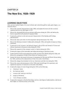 The New Era, 1920&ndash;1929