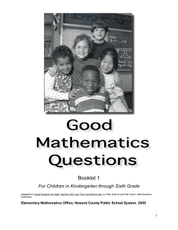 Good Questions - Howard County Public School System