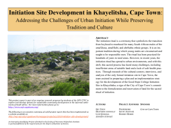 Initiation Site Development in Khayelitsha, Cape Town