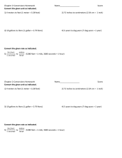 Chapter 2-Conversions Homework