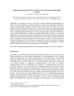Financing entrepreneurial activity in Chile: Scale and scope of