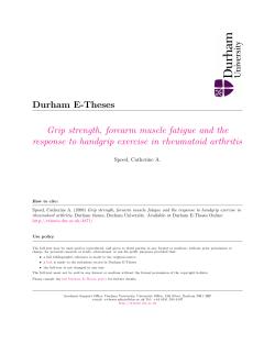 Durham E-Theses Grip strength, forearm muscle fatigue and the