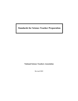 Standards for Science Teacher Preparation