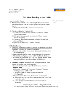 Manifest Destiny in the 1840s
