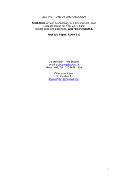 Art and Archaeology of Early Imperial China Optional course