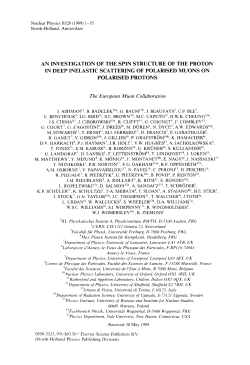 AN INVESTIGATION OF THE SPIN STRUCTURE OF THE PROTON