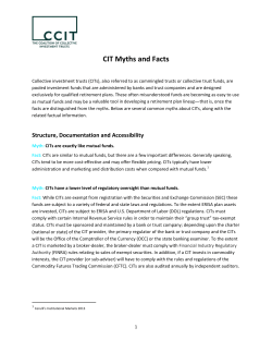 CIT Myths and Facts - The Coalition of Collective Investment Trusts