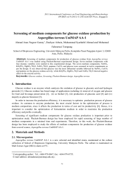 Screening of medium components for glucose oxidase