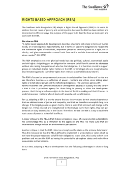 rights based approach (rba) - Svalorna | Indien Bangladesh