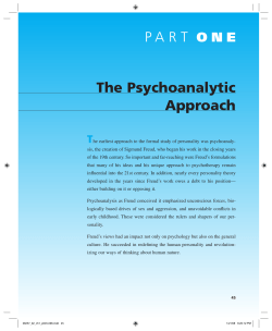 PART ONE The Psychoanalytic Approach