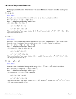 2-4 Zeros of Polynomial Functions - MOC-FV