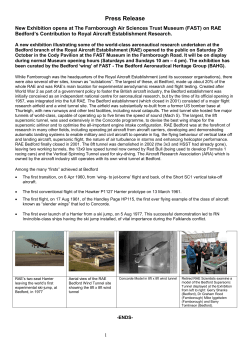 Press Release - Farnborough Air Sciences Trust
