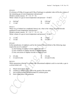 85 Q.10 If a mixture of 0.80g of oxygen and 0.20g of hydrogen is