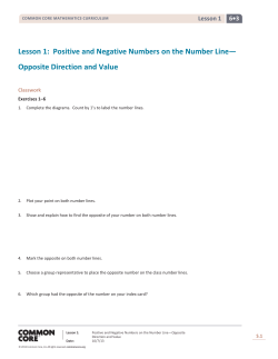 Lesson 1: Positive and Negative Numbers on the Number Line