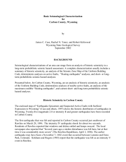 Basic Seismological Characterization for Carbon County, Wyoming