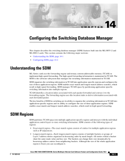 Chapter 14, Configuring the Switching Database Manager