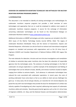 OVERVIEW ON UNDERWATER MUNITIONS TECHNOLOGY AND