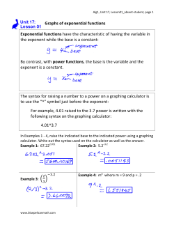 Graphs of exponential functions Exponential functions