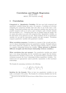 Correlation and Simple Regression