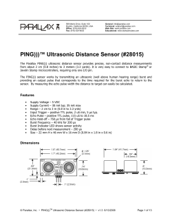 PING)))&trade; Ultrasonic Distance Sensor (#28015)