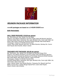 REUNION PACKAGE INFORMATION