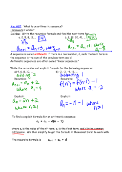 an = a1 + d(n - 1) - Manhasset Public Schools
